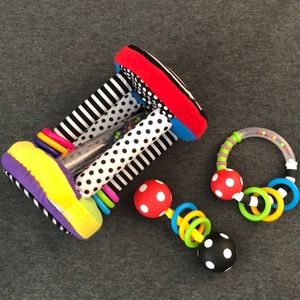 Lot of Sassy baby toys